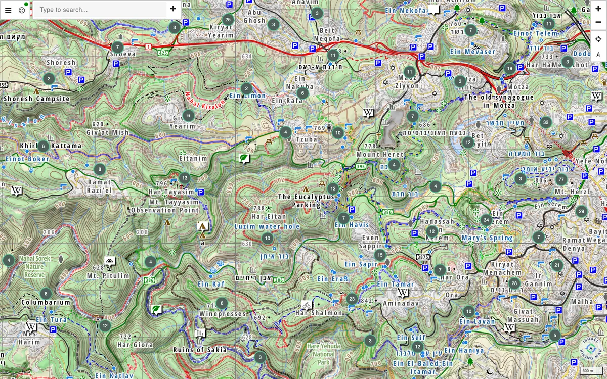 Israel Hiking Map