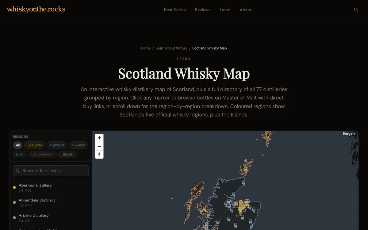 Scotland Whisky Map